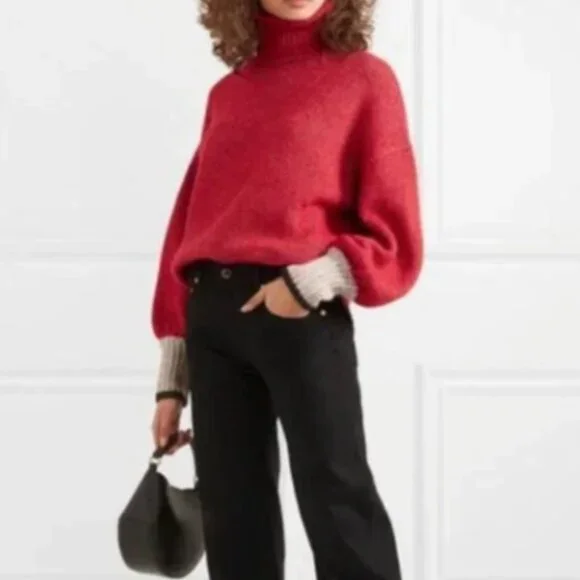 La Ligne Red Knit Sweater • Size Large • Classic Elevated Essential - Picture 2 of 11